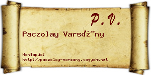 Paczolay Varsány névjegykártya